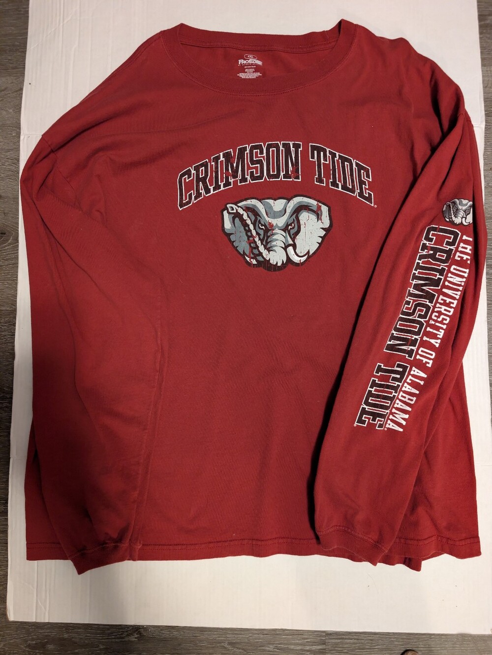 Pro Edge Crimson Long Sleeve Tee with Elephant Graphic